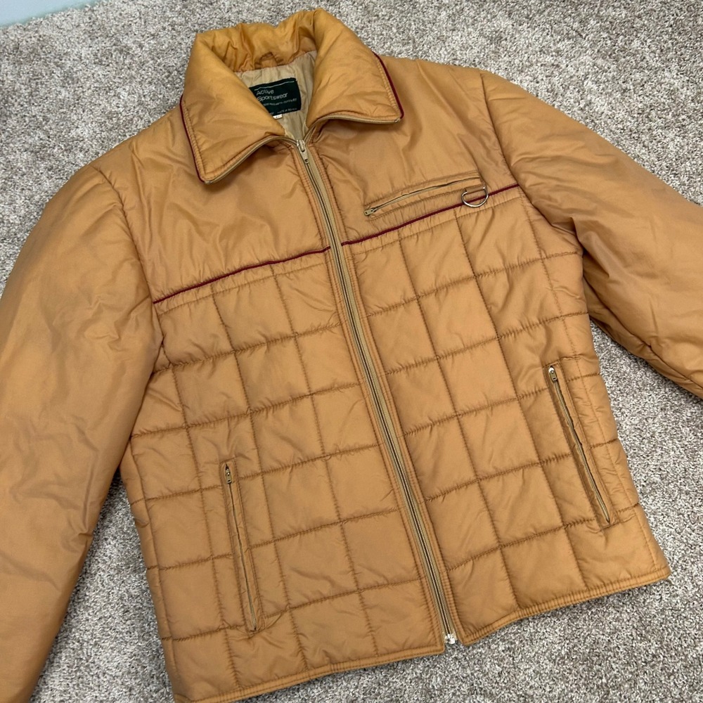 Vintage JCPenney Active‎ Sportswear Puffer Jacket Men Size Large Full Zip Nylon